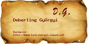 Deberling Györgyi névjegykártya
